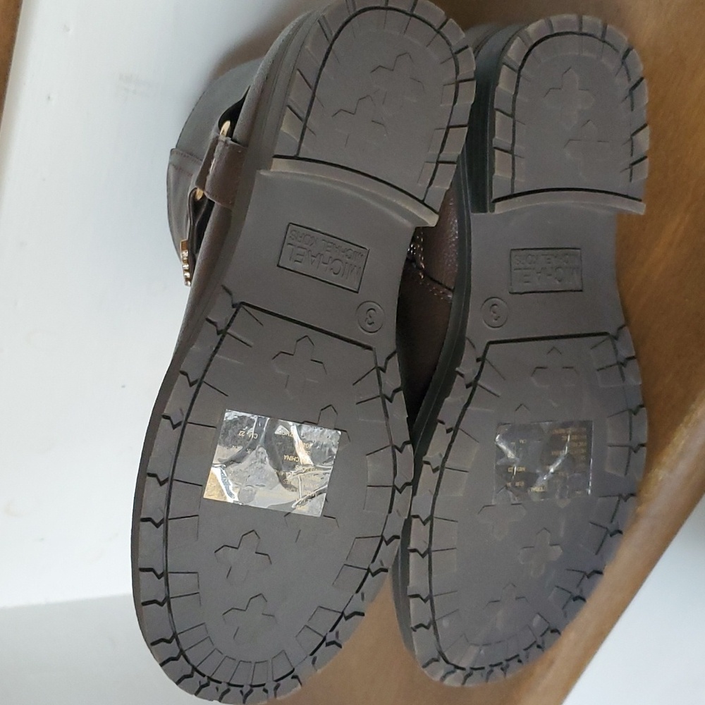 Michael Kors Fulton Brown Leather Harness Biker Bootie Size 3 ! Brand new - Picture 2 of 4